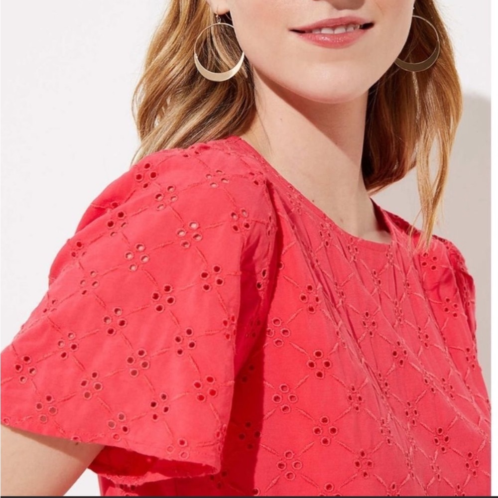 *🎉HOST PICK🎉* NWT LOFT Eyelet Cropped Top Size Medium Petite - Picture 2 of 10